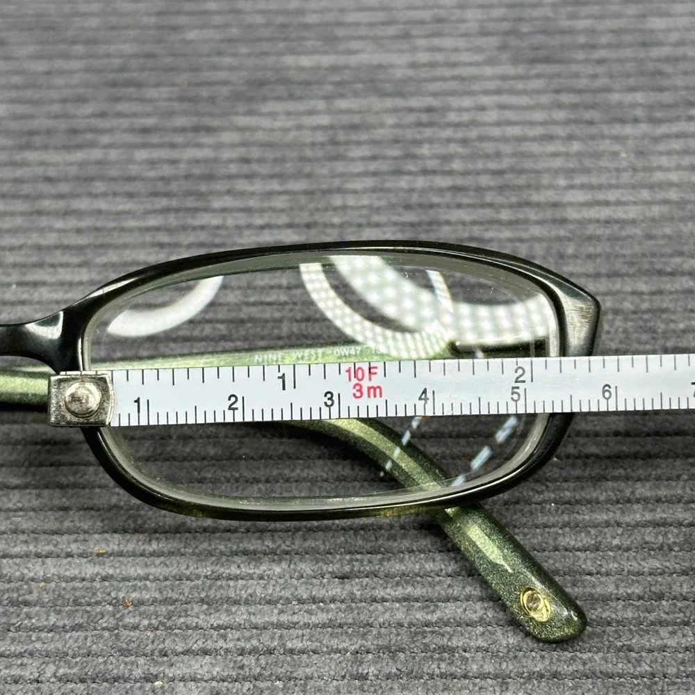 Nine West 324 OW47 Green Rectangular Eyeglasses Frames 135mm Y2k